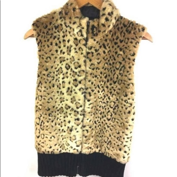 Faux Fur Sweater Vest Size 